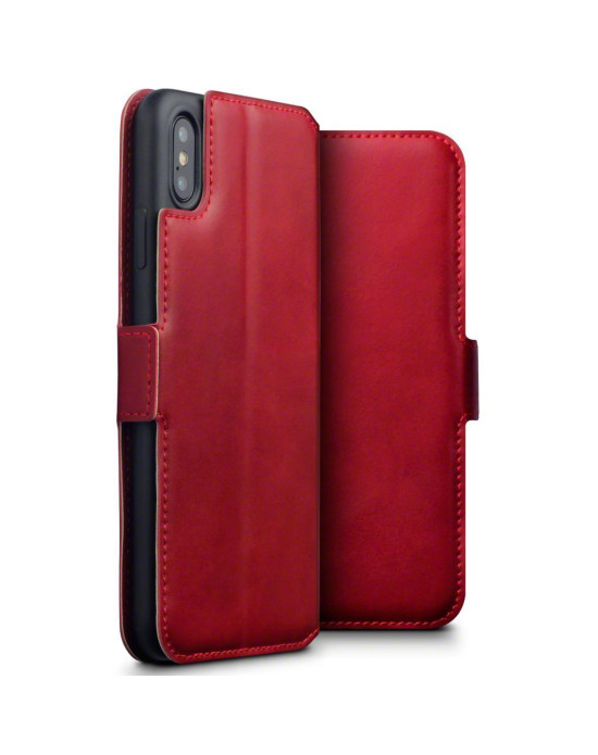 Terrapin Apple iPhone XS Max Ultra Slim Genuine Leather Wallet Case - Red