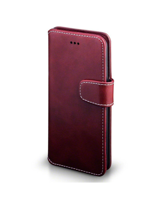 Terrapin Huawei P10 Faux Leather Wallet Case + Stand Function - Red White Stitch