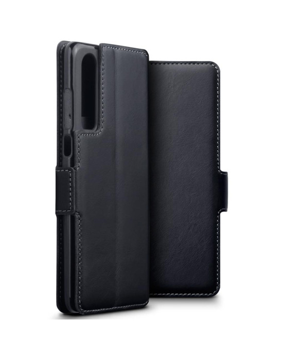Terrapin Huawei P30 Ultra Slim Genuine Leather Wallet Case - Black