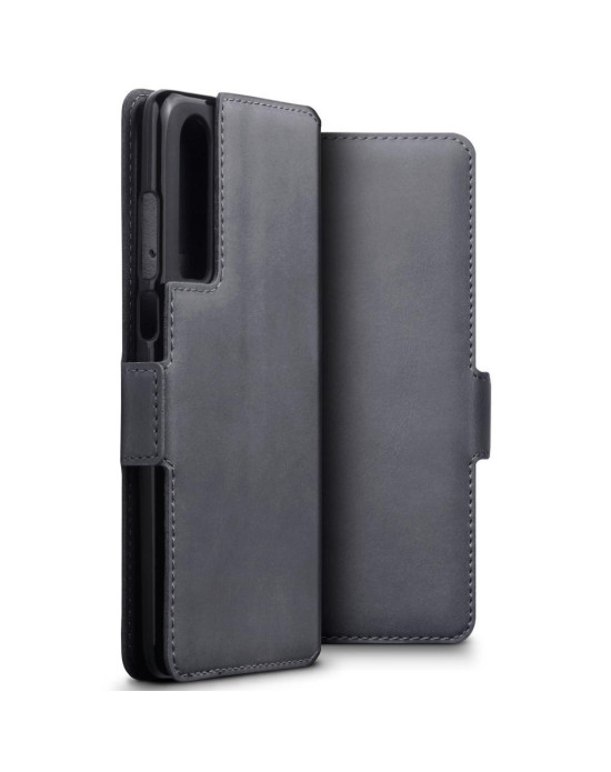 Terrapin Huawei P30 Ultra Slim Genuine Leather Wallet Case - Grey