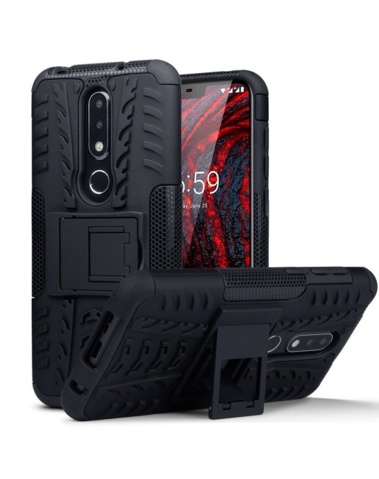 Terrapin Nokia 6.1 Plus Rugged Shockproof Tough Case - Black Terrapin Nokia 6.1 Plus Rugged Shockproof Tough Case - Black