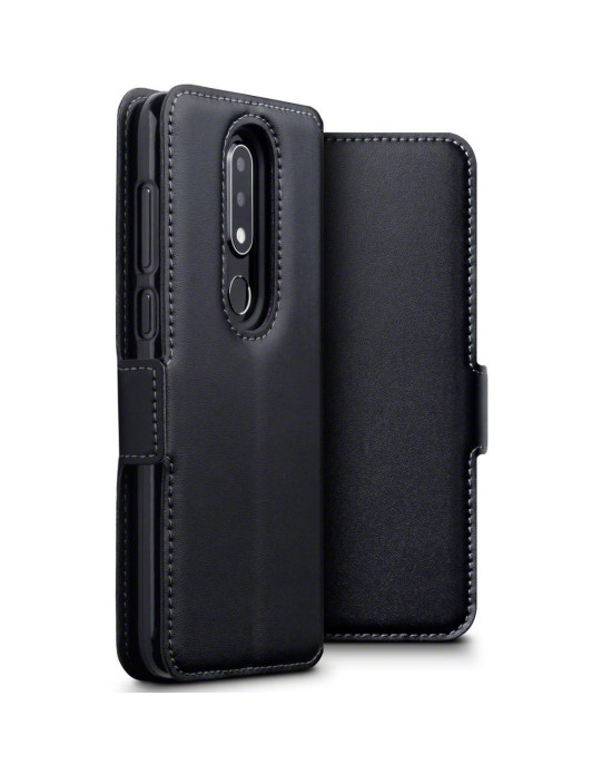 Terrapin Nokia 6.1 PLUS/X6 Ultra Slim Genuine Leather Wallet Case - Black