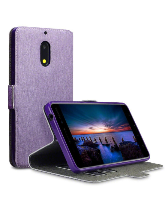Terrapin Nokia 6 Ultra Slim Faux Leather Wallet Case - Purple
