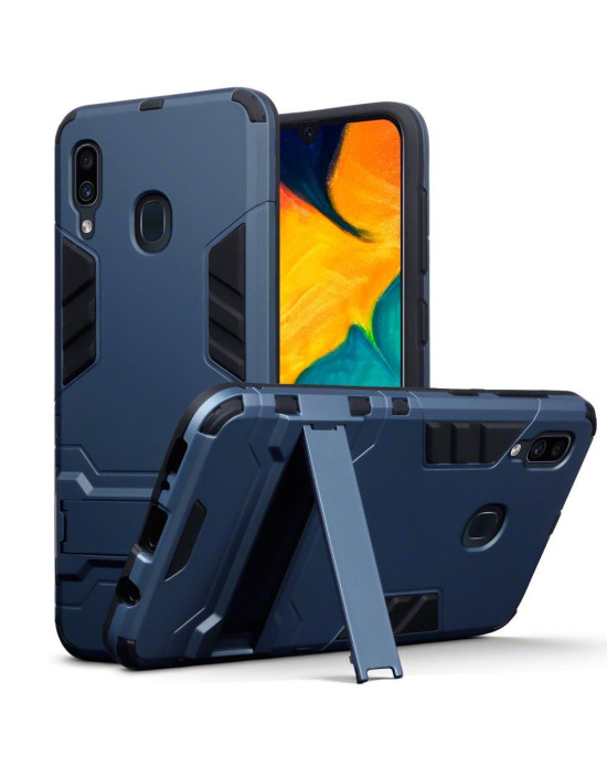 Terrapin Samsung Galaxy A30 Dual Layer Shock Resistant Armour Case + Stand - Blu
