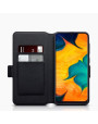 Terrapin Samsung Galaxy A30 Ultra Slim PU Leather Wallet Case - Black Carbon Tex
