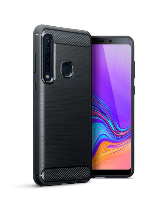 Terrapin Samsung Galaxy A9 2018 Carbon Fibre Design Slim Gel Case - Black