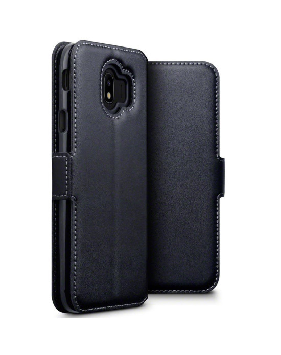 Terrapin Samsung Galaxy J4 2018 Ultra Slim Genuine Leather Wallet Case - Black