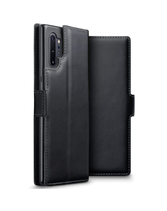 Terrapin Samsung Galaxy Note 10 Pro Ultra Slim Genuine Leather Wallet Case - Bla
