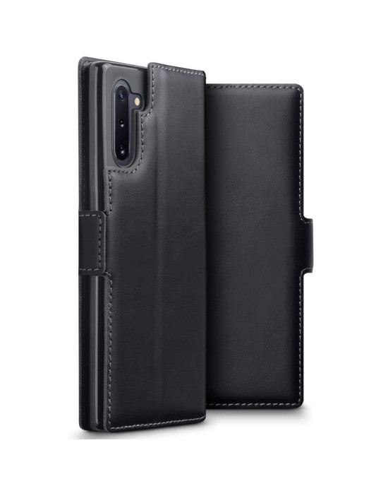 Terrapin Samsung Galaxy Note 10 Ultra Slim Genuine Leather Wallet Case - Black