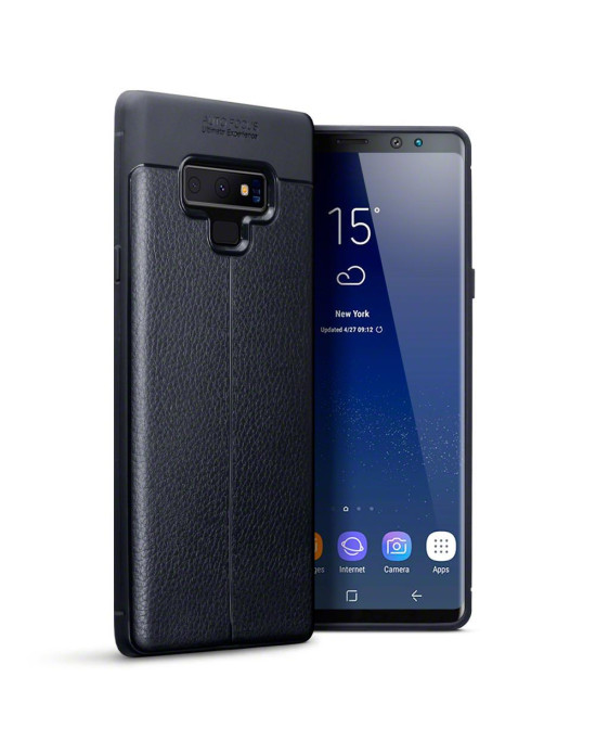 Terrapin Samsung Galaxy Note 9 Leather Design Slim Gel Case - Black