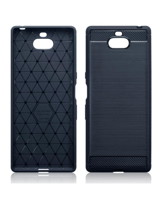 Terrapin Sony Xperia 10 Plus Carbon Fibre Design Slim Gel Case - Blue