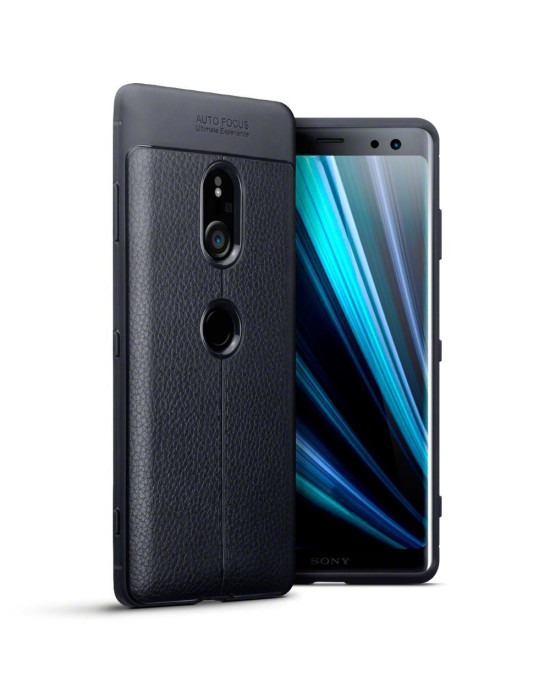 Terrapin Sony Xperia XZ3 Leather Design Slim Gel Case - Black